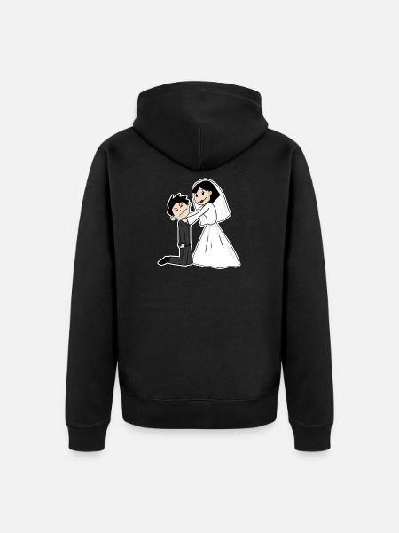 Married funny - Unisex Premium Organic Zip Hoodie - black