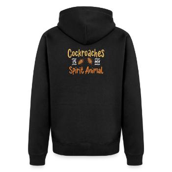 Kakerlake Insekt - Unisex Premium Bio Zip Hoodie - Schwarz - Hinten - Nico (187cm)