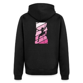 Kletterer Klettersport - Unisex Premium Bio Zip Hoodie - Schwarz - Hinten - Nico (187cm)