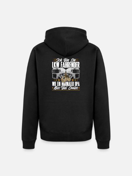 Lkw Fahrer Opa - Unisex Premium Bio Zip Hoodie - Schwarz