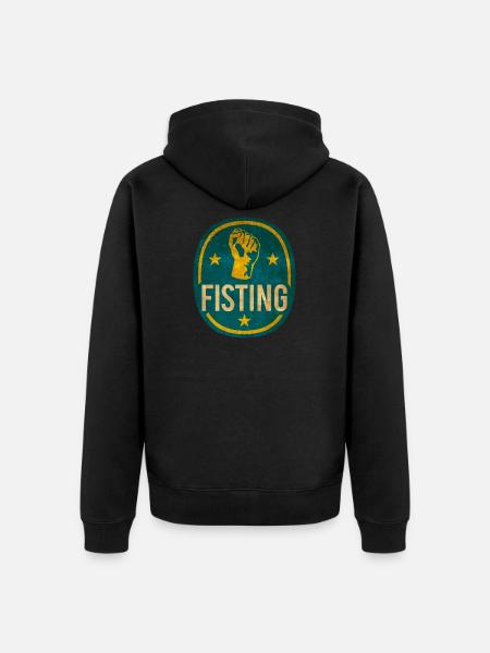fisting logotyp t-shirt design XXX sex porr presentidé - Ekologisk premiumluvjack unisex - svart
