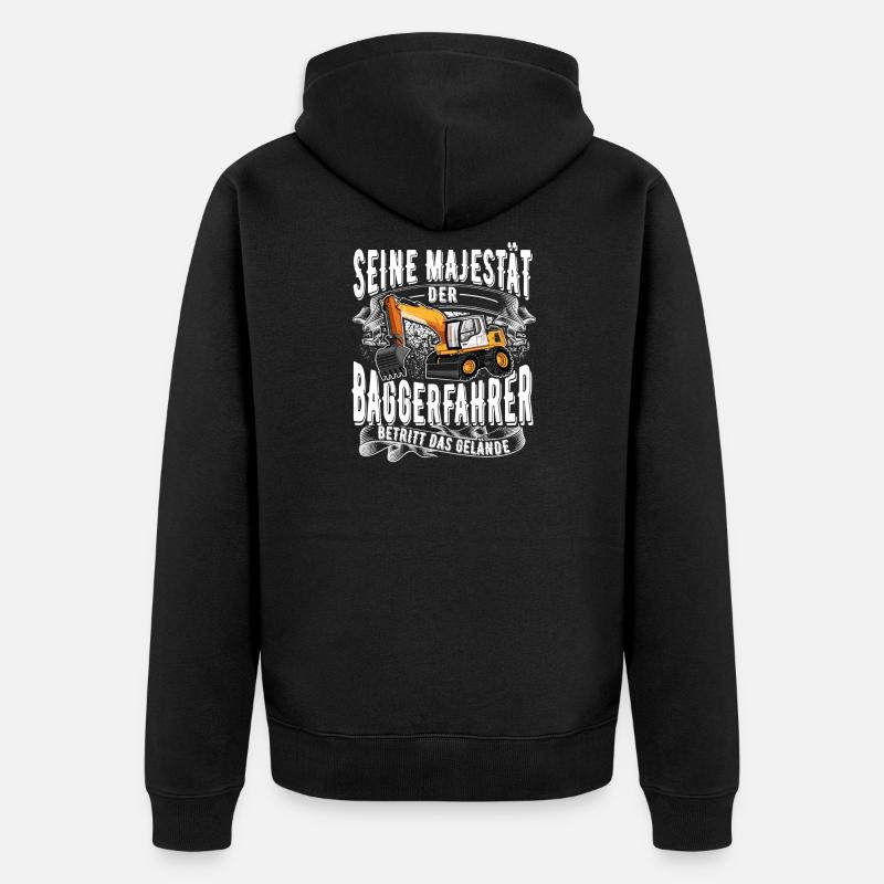 Baggerfahrer - Unisex Premium Bio Zip Hoodie - Schwarz