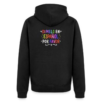 Spanish Spanish Teacher Language - Unisex Premium Organic Zip Hoodie - black - Back - Nico (187cm)