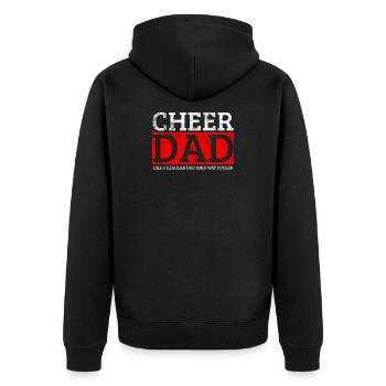 Cheer Dad Cherleader - Unisex Premium Bio Zip Hoodie - Schwarz - Hinten - Nico (187cm)