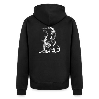 Teckel « Black Edition » - Veste à capuche bio Premium Unisexe - noir - Dos - Nico (187cm)