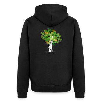 tree tree trees nature symbol colors colors - Unisex Premium Organic Zip Hoodie - black - Back - Nico (187cm)