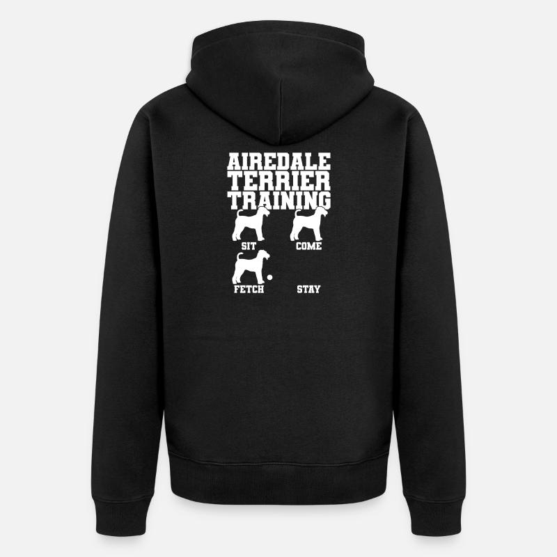 Airedale Terrier Dresseur de chiens - Veste à capuche bio Premium Unisexe - noir