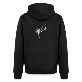 Pissenlit, Pissenlit, Faites un vœu Printemps Nature. - Veste à capuche bio Premium Unisexe - noir - Dos - Nico (187cm)