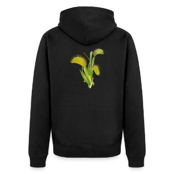 Venus flytrap a fascinating indoor plant - Unisex Premium Organic Zip Hoodie - black - Back - Nico (187cm)