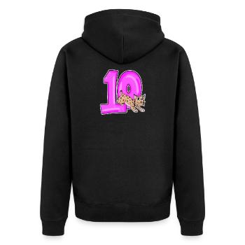 0 ans de lynx chat sauvage lynx ibérique - Veste à capuche bio Premium Unisexe - noir - Dos - Nico (187cm)
