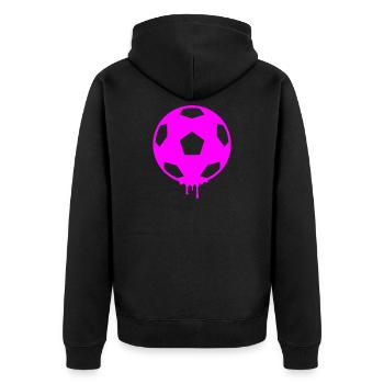 Frauenfußball - Unisex Premium Bio Zip Hoodie - Schwarz - Hinten - Nico (187cm)