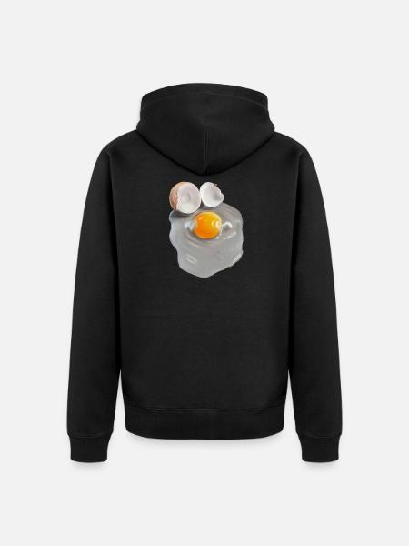 Eierbild im Grau-Abstrakt - Unisex Premium Bio Zip Hoodie - Schwarz