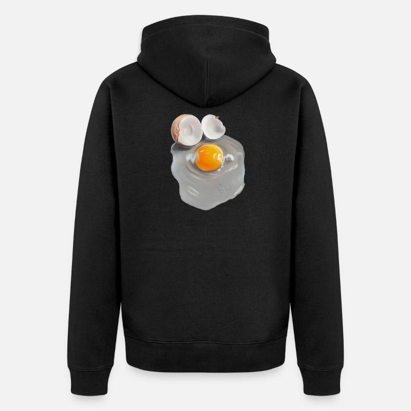 image d’oeuf en gris abstrait - Veste à capuche bio Premium Unisexe - noir
