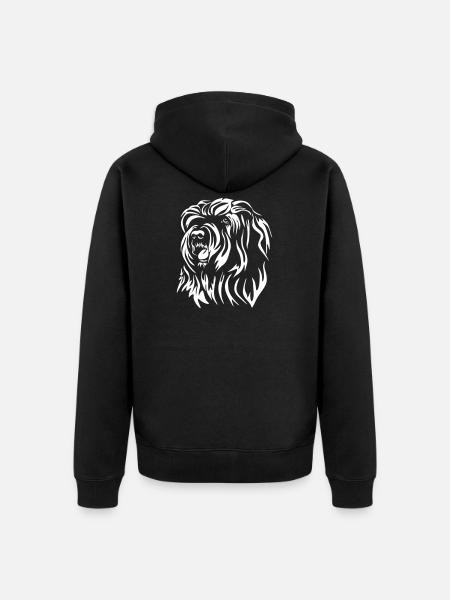 Bearded Collie Head "Black Edition" - Unisex Premium Organic Zip Hoodie - black