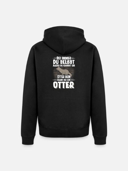 Otter - Unisex Premium Bio Zip Hoodie - Schwarz