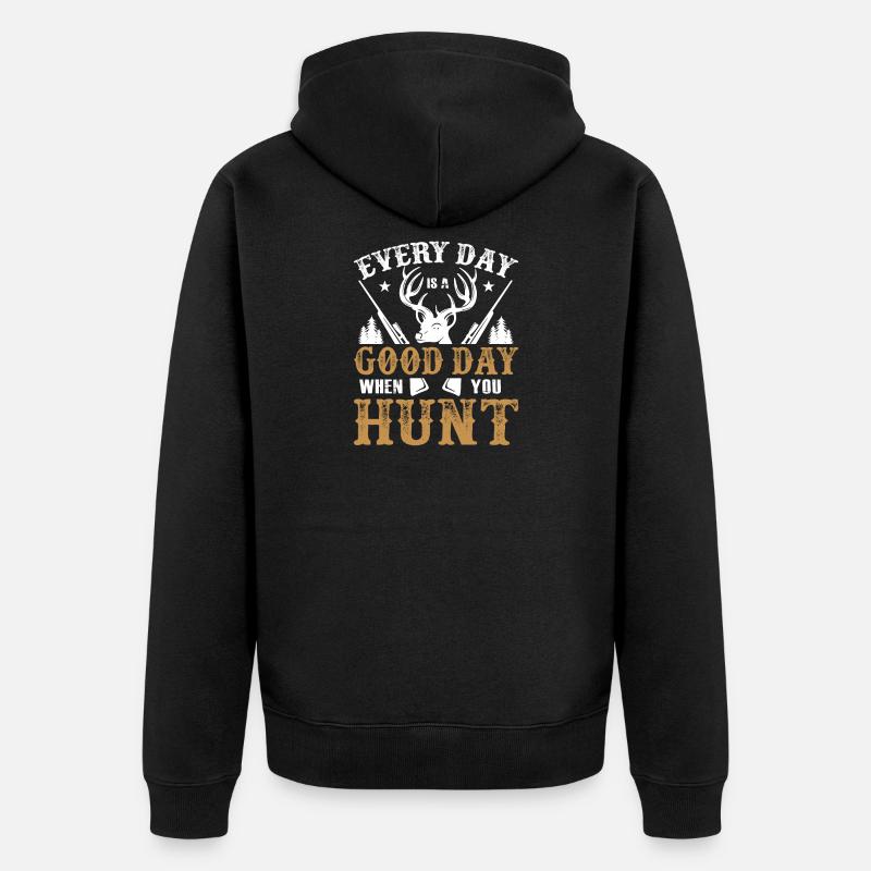 Jäger - Unisex Premium Bio Zip Hoodie - Schwarz
