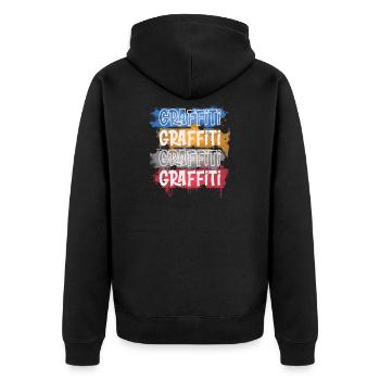 graffiti - Unisex Premium Organic Zip Hoodie - black - Back - Nico (187cm)