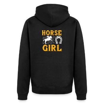 Horse Girl Horse Girl Gift - Unisex Premium Organic Zip Hoodie - black - Back - Nico (187cm)