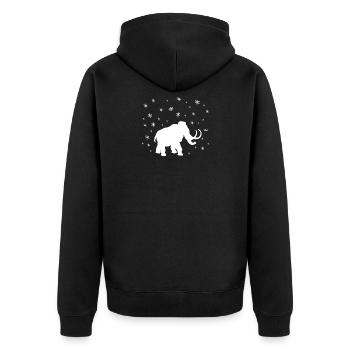 Mammut Im Schnee - Unisex Premium Bio Zip Hoodie - Schwarz - Hinten - Nico (187cm)