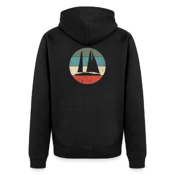 Sailboat - Unisex Premium Organic Zip Hoodie - black - Back - Nico (187cm)