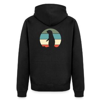 Prairies retro - Veste à capuche bio Premium Unisexe - noir - Dos - Nico (187cm)