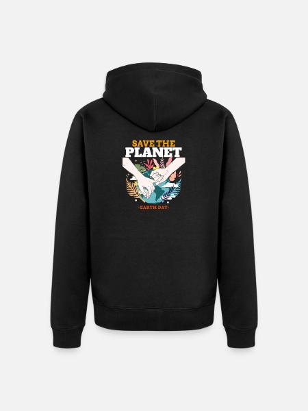 Save the Earth – Earth Day - Unisex Premium Organic Zip Hoodie - black