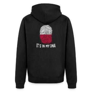 Flagge von Polen T-shirt ist es in meinem DNA-Design - Unisex Premium Bio Zip Hoodie - Schwarz - Hinten - Nico (187cm)
