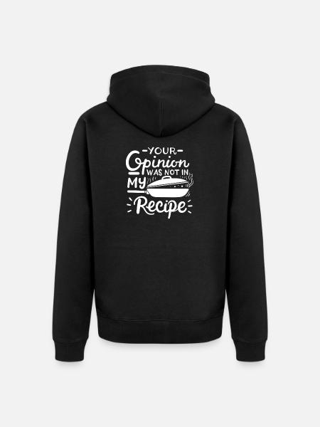 Koch Rezept Kochen - Unisex Premium Bio Zip Hoodie - Schwarz