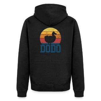 Dodo Vögel Vogelbeobachter Vintage - Unisex Premium Bio Zip Hoodie - Schwarz - Hinten - Nico (187cm)