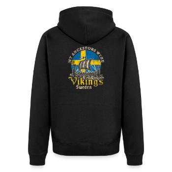 Mes ancêtres étaient des Vikings Suède Design - Veste à capuche bio Premium Unisexe - noir - Dos - Nico (187cm)