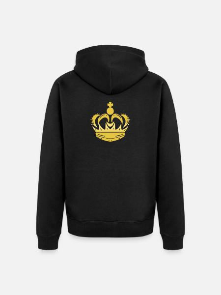 crown - Unisex Premium Organic Zip Hoodie - black