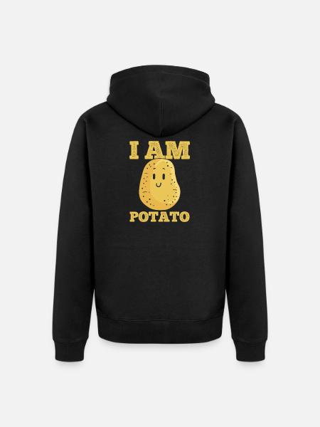 Potato Kawaii - Unisex Premium Organic Zip Hoodie - black