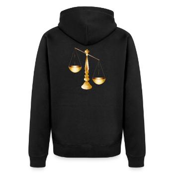 deux balances sur une poutre avec pied - Veste à capuche bio Premium Unisexe - noir - Dos - Nico (187cm)