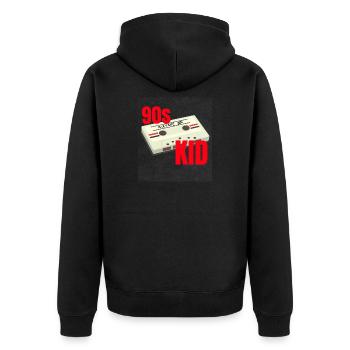 90s Vibe Mixtape Cassette Theme Party 90s - Unisex Premium Organic Zip Hoodie - black - Back - Nico (187cm)