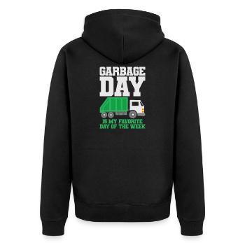 Garbage Truck Garbage Day Garbage Collection - Unisex Premium Organic Zip Hoodie - black - Back - Nico (187cm)