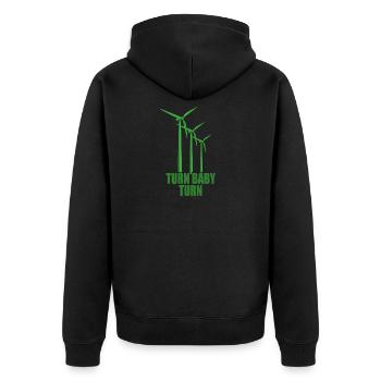 Éoliennes Turn Baby Turn Énergie éolienne Électricité Renouvelable - Veste à capuche bio Premium Unisexe - noir - Dos - Nico (187cm)