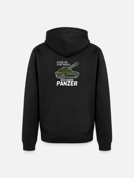 Panzer Militär Geschenk - Unisex Premium Bio Zip Hoodie - Schwarz