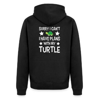 Schildkröte Schildkröten - Unisex Premium Bio Zip Hoodie - Schwarz - Hinten - Nico (187cm)