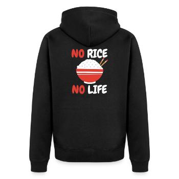 Reis Filipino Philippinen asiatisches Essen - Unisex Premium Bio Zip Hoodie - Schwarz - Hinten - Nico (187cm)
