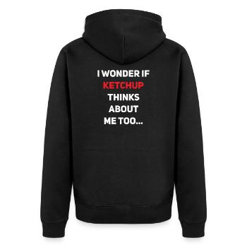 Ketchup Spice Tomato Sauce Ketchup Lovers - Unisex Premium Organic Zip Hoodie - black - Back - Nico (187cm)