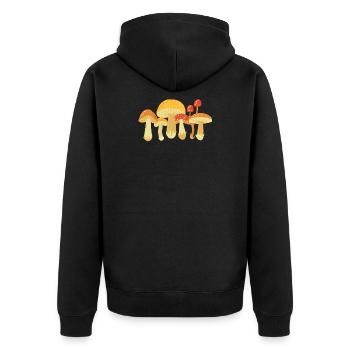 Pilz Pilze Mykologie - Unisex Premium Bio Zip Hoodie - Schwarz - Hinten - Nico (187cm)