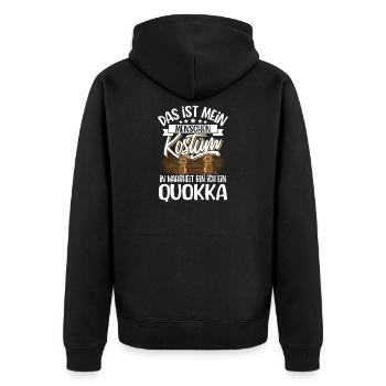 Quokka - Unisex Premium Bio Zip Hoodie - Schwarz - Hinten - Nico (187cm)