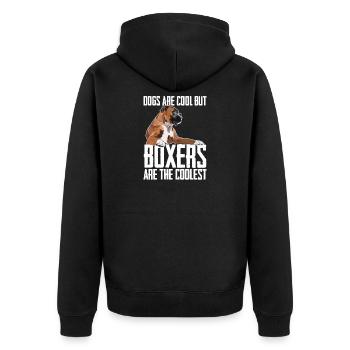 Boxer Dog Dogs Are Cool But Boxers Are Coolest - Unisex Premium Organic Zip Hoodie - black - Back - Nico (187cm)