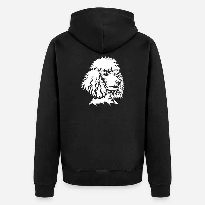 Pudel Kopf "Black Edition" - Unisex Premium Bio Zip Hoodie - Schwarz