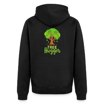 Baum Wald Baumpfleger - Unisex Premium Bio Zip Hoodie - Schwarz - Hinten - Nico (187cm)