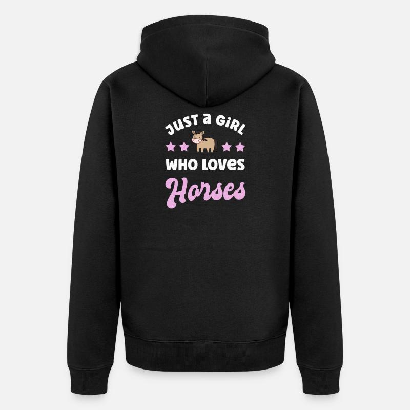 Cheval chevaux - Veste à capuche bio Premium Unisexe - noir