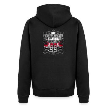 55. Geburtstag Feuerwehrmann Feuerwehr - Unisex Premium Bio Zip Hoodie - Schwarz - Hinten - Nico (187cm)