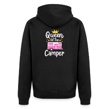 Wohnmobil Camping Wohnwagen - Unisex Premium Bio Zip Hoodie - Schwarz - Hinten - Nico (187cm)