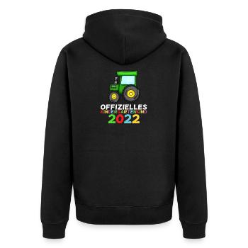 Kindergarten 2022 Traktor Geschenk - Unisex Premium Bio Zip Hoodie - Schwarz - Hinten - Nico (187cm)