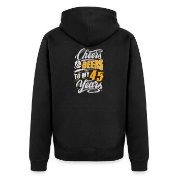 45e anniversaire de la bière - Veste à capuche bio Premium Unisexe - noir - Dos - Nico (187cm)